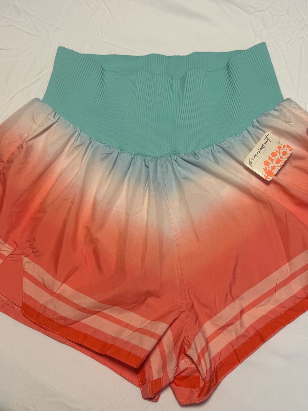 Free People Movement High Waist Ombre Athletic Shorts size large NWT coquette
